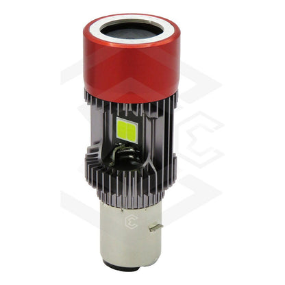 Foco Moto H4 Con Ojo Angel 12 Leds Csp Ba20d Con Ventilador