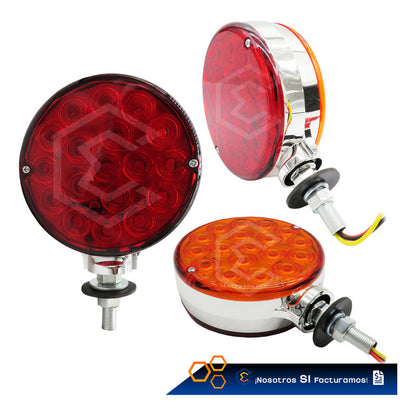1 Plafón Direccional Redonda 36 Leds Estrobo Bicolor 12-24v Bicolor