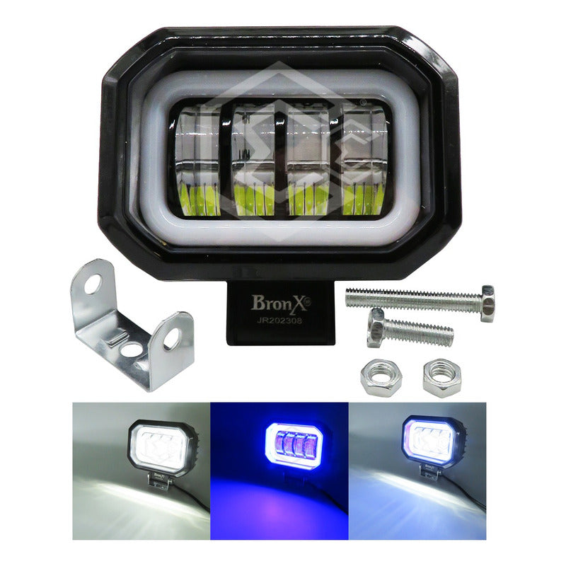 Par Faros Rectangular 4 Hiper Lupa Arillo Ángel Gel Estrobo