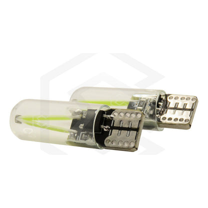Par Focos De Pellizco Led Cob Vidrio Filamento Canbus T10 W5