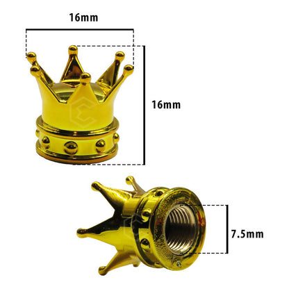 Kit 4 Tapon Cubre Pivote Válvula Metálico Corona Auto Moto