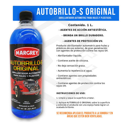 2 Autobrillo S 1l Restaurador De Plásticos Brillo Margrey Azul
