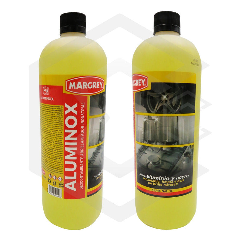 2 Abrillantador Para Aluminio Acero Margrey Aluminox 1 L Amarillo