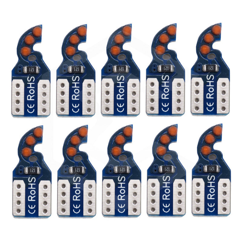 Kit De 10 Focos De Pellizco T10 6  Leds Cob Alta Potencia