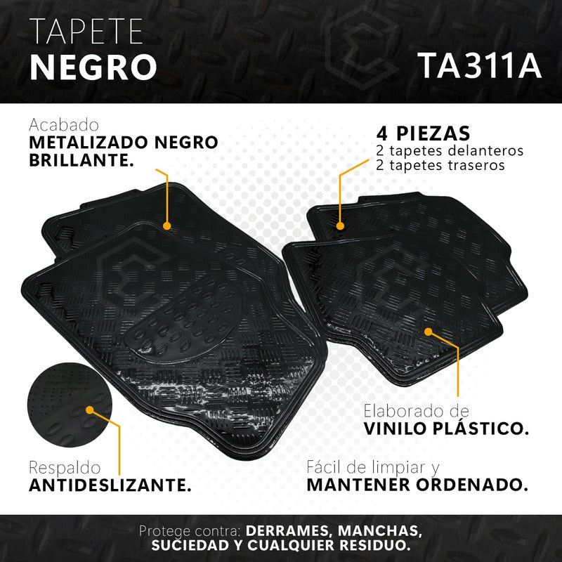 Tapete Metalizado Auto Juego De 4 Piezas Color A Elegir