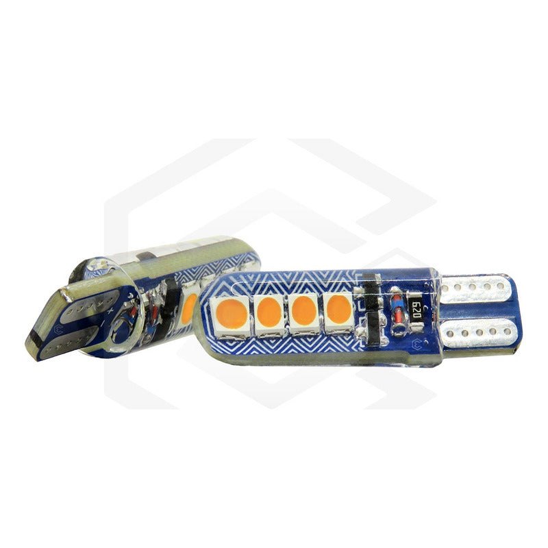 Kit 10 Focos Pellizco T10 8 Led Codigos 3 Funciones 12v T