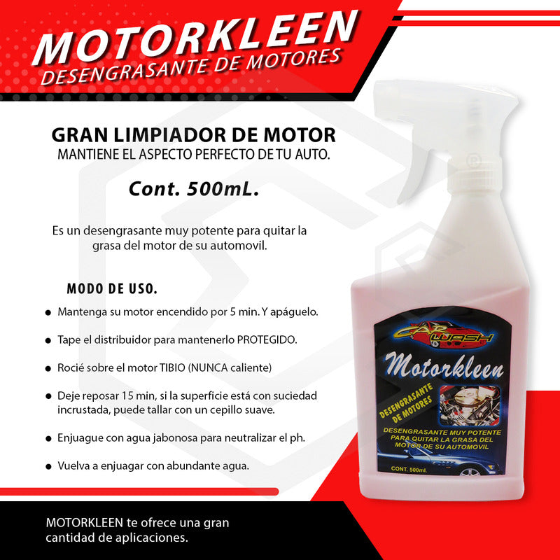 3 Desengrasante De Motor Y Limpiador Potente Car Wash 500ml