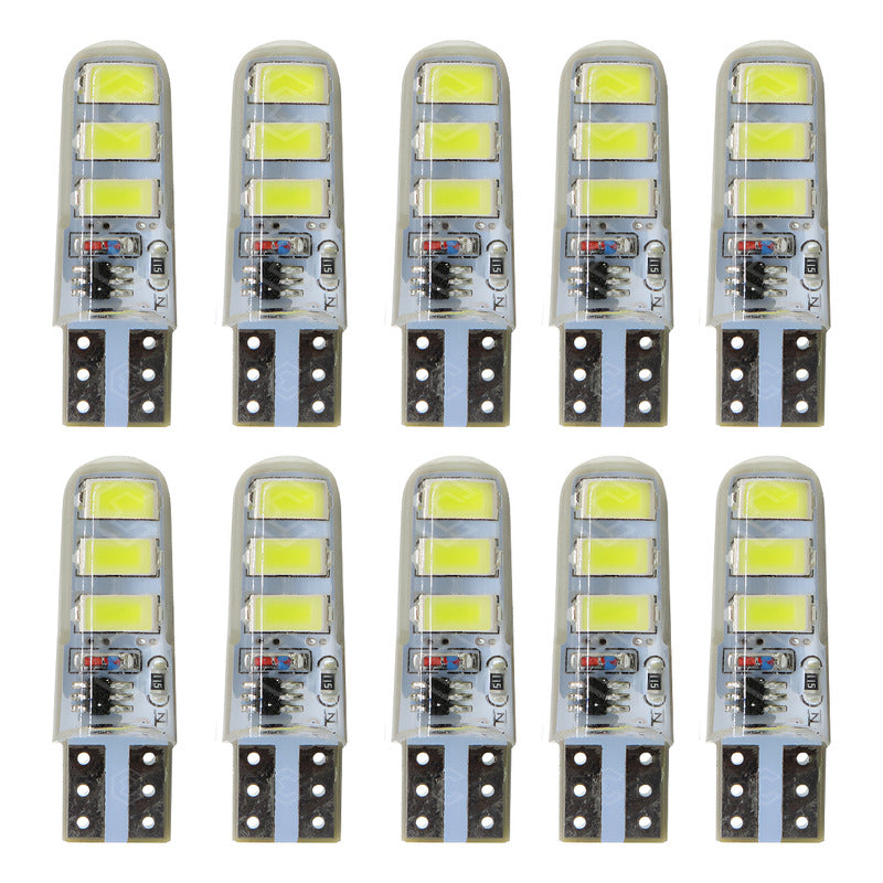 Kit 10 Focos De Pellizco 6 Leds Smd T10 Gel Luz Estrobo 12v