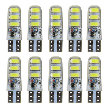 Kit 10 Focos De Pellizco 6 Leds Smd T10 Gel Luz Estrobo 12v