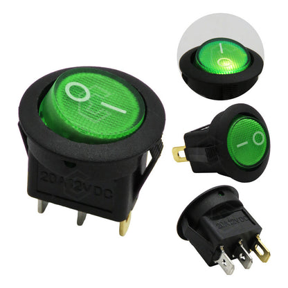Switch Interruptor De Tecla Redondo 1 Paso Con Luz 10 Piezas
