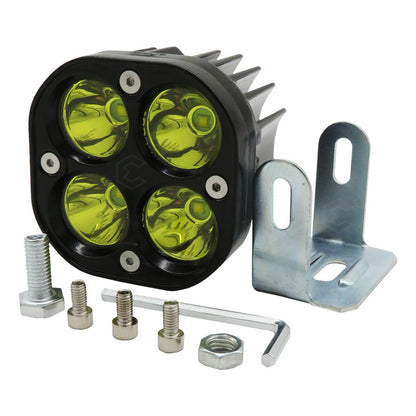 Par Faros Auxiliares Exploradores 4 Leds Ámbar Fijo 12-24v