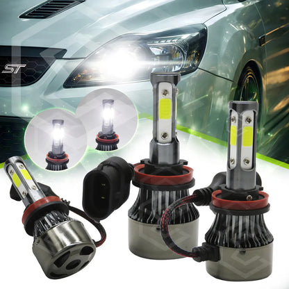 2 Focos Led H11 4cara Ventilador Alta Baja 16000lm 25w 9-32v H11