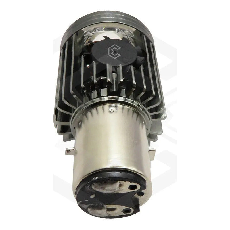 Foco Moto H4 Lupa Con Ventilador Ba20d Bicolor 6 Leds Csp