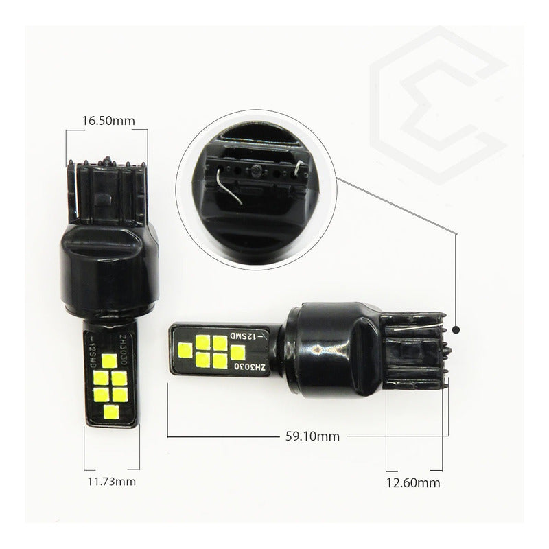 2 Focos 12 Led Canbus Cuarto Stop 12-24v 1156 57 3157  7507
