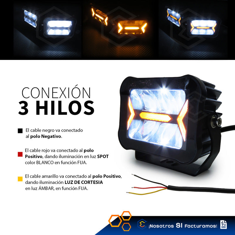 Par De Faros 26 Led Blanco Fijo Luz De Cortesía 49.3w 10-30v