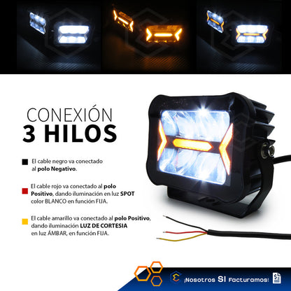 Par De Faros 26 Led Blanco Fijo Luz De Cortesía 49.3w 10-30v