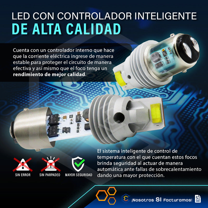 Par De Focos 1157 12 Leds Csp Canbus Fijo 10-60v 11w 1100lm
