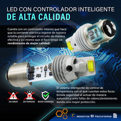 Par De Focos 1157 12 Leds Csp Canbus Fijo 10-60v 11w 1100lm