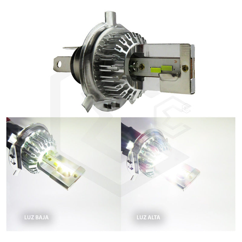 Foco Moto H4 12 Led Csp Alta Intensidad Cuerpo Metal 9000 Lm H4
