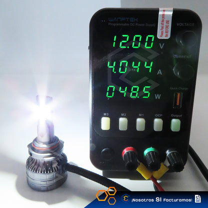 Kit 2 Focos 9006 12 Led Alta Baja Tricolor Control Nitrogeno 9006