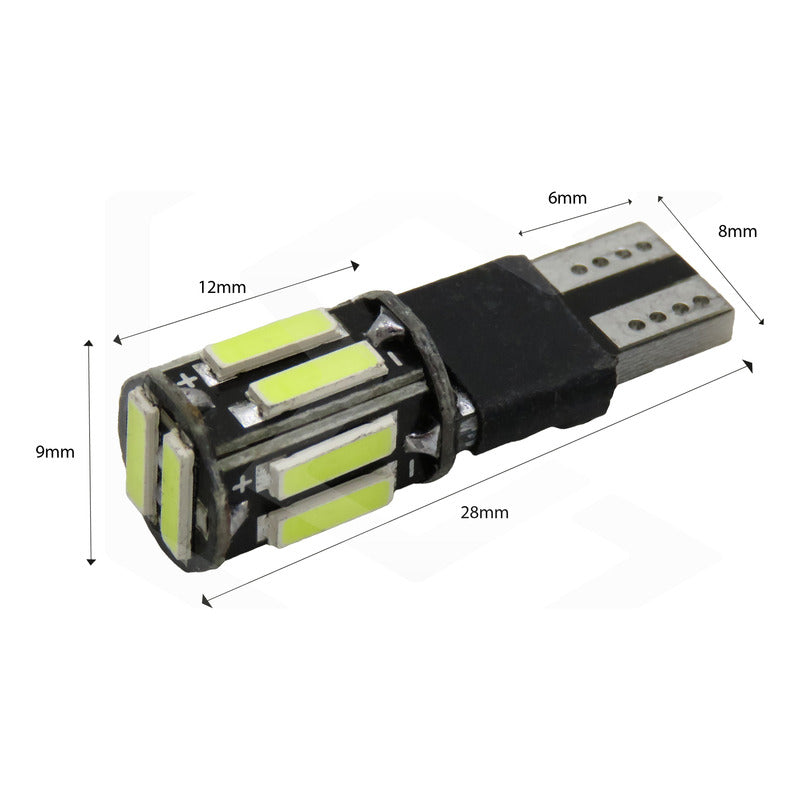 Par Focos De Pellizco 10 Leds Canbus Fijo + Estrobo T10 12v