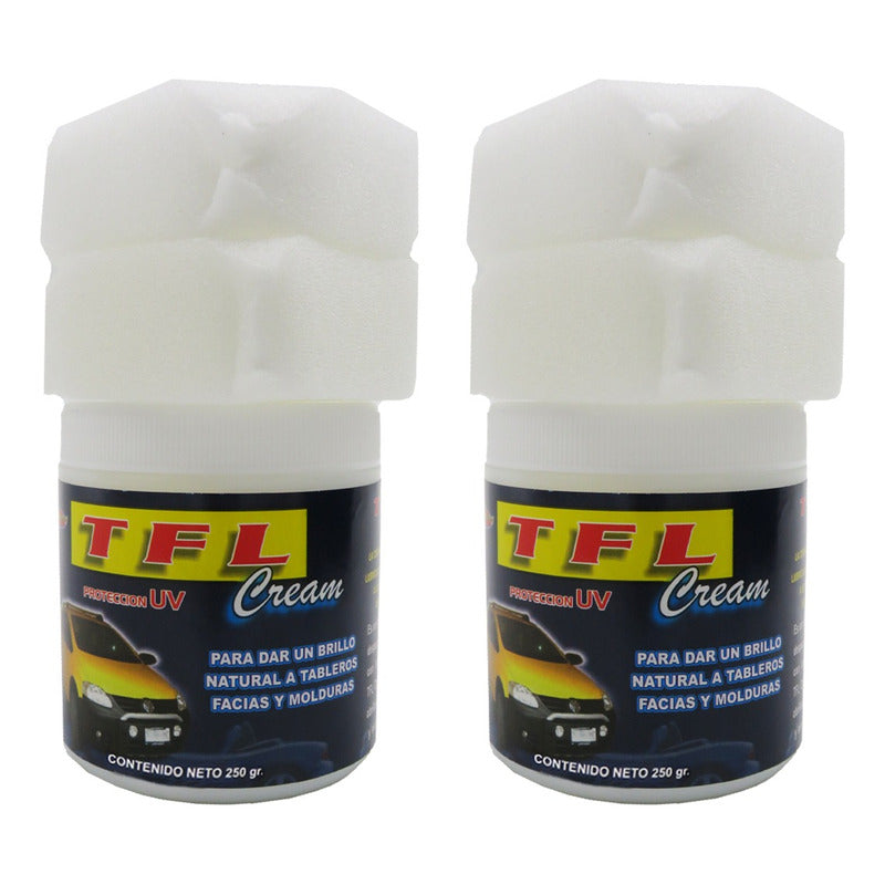 2 Crema Abrillantadora Tablero Facia Moldura Protección 250g Blanco