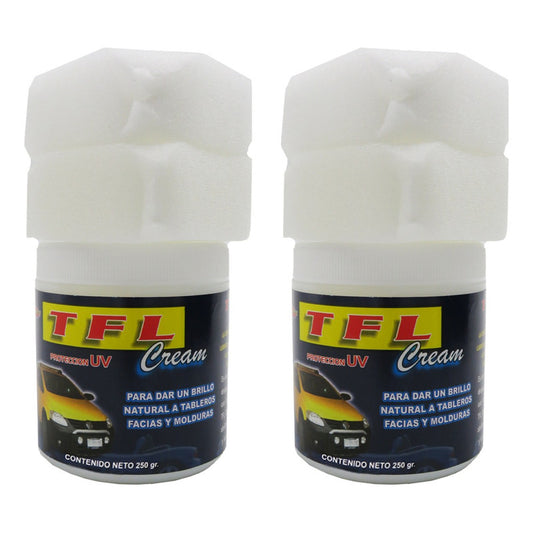 2 Crema Abrillantadora Tablero Facia Moldura Protección 250g Blanco