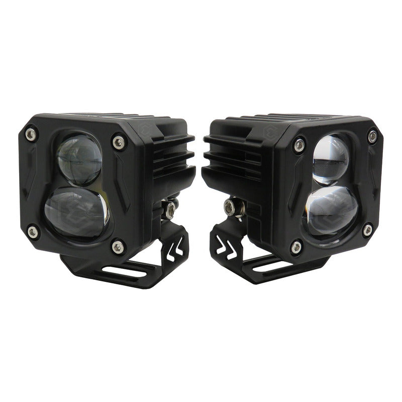 Faro Cuadrado O Redondo Lupa Bicolor 18,000lm 7 Led Uso Rudo