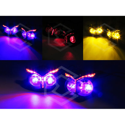 2 Faros Direccionales Universal 26 Leds Búho Moto Tricolor