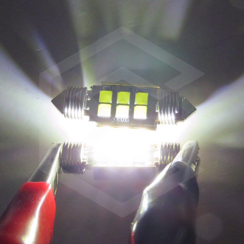 Par De Focos Luz Interior 31 36 39 41 Mm 6 Leds Canbus 12v