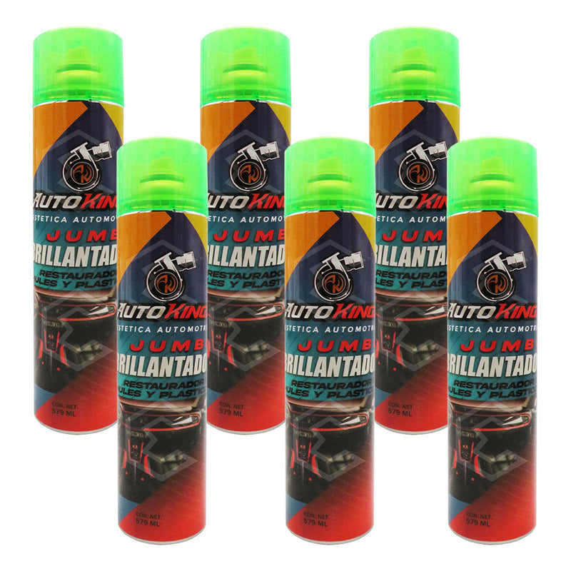 6 Abrillantador Jumbo Restaurador De Hules Y Plásticos 579ml Abrillantador
