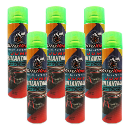 6 Abrillantador Jumbo Restaurador De Hules Y Plásticos 579ml Abrillantador