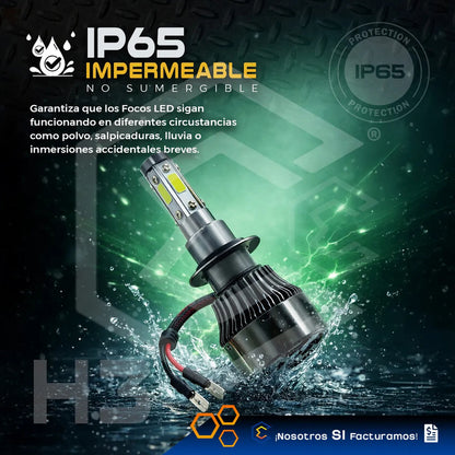 2 Focos Led H3 4 Cara Ventilador Alta Baja 16000lm 25w 9-32v H3