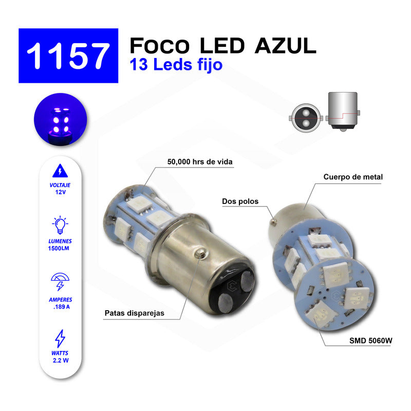 2 Focos 1157 1156 1176 3157 7440 7443 13 Leds Fijo Par Focos