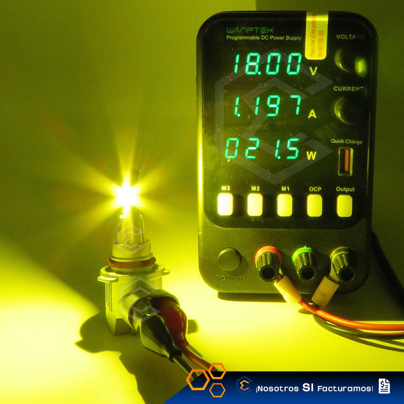 Kit Focos 12 Led Csp Ambar 9006 Ventilador Alta O Baja 21.5w 9006 Ambar