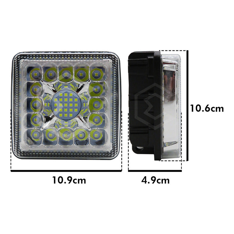 Par De Faros 77 Leds Auxiliares Luz Fija Aro De Luz 10-30v