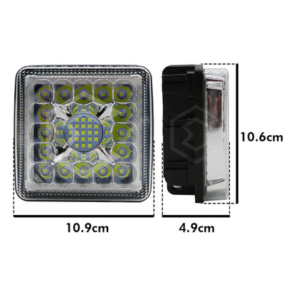 Par De Faros 77 Leds Auxiliares Luz Fija Aro De Luz 10-30v