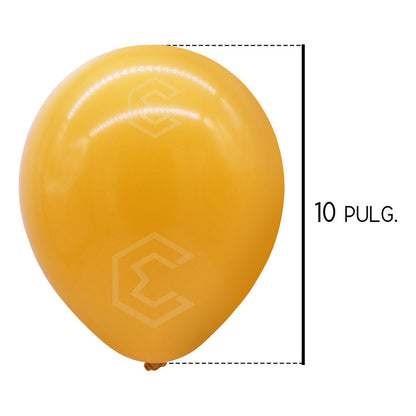 Bolsa 100 Globos Amarillo Brillosos #10 Fiestas Bodas Latex