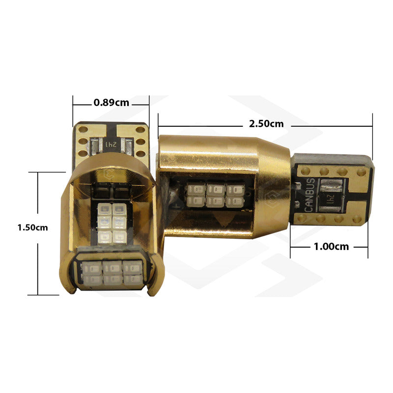 Kit De 10 Focos De Pellizco T10 18 Leds Canbus Aluminio 12v