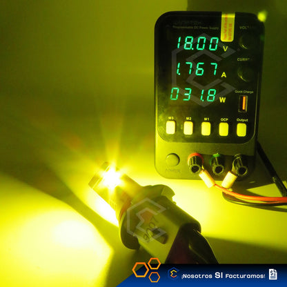 Kit Focos 24 Led Csp Ambar 9007 Ventilador Alta Y Baja 31.8w 9007 Ambar