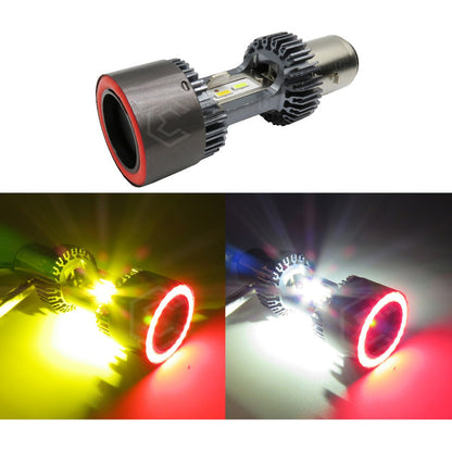 Foco Carro/moto Ba20d Csp Led Bicolor Ojo Ángel 2 Caras 22 W