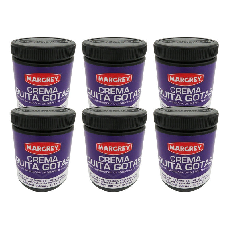 6 Crema Quita Gotas Vidrios Y Cristales Pieza 300 Ml Margrey