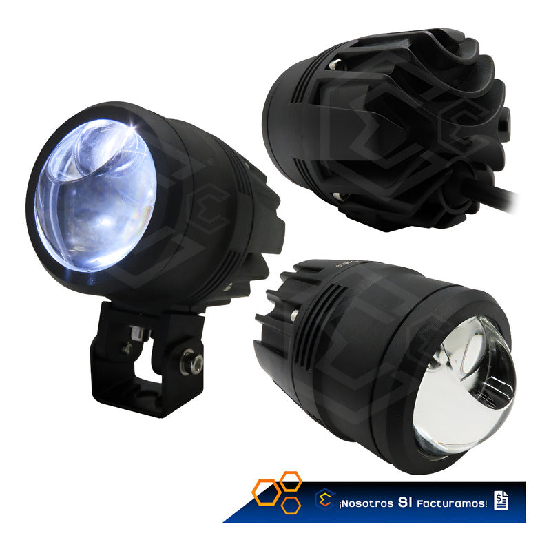 Par Faros 13 Leds Blanco Proyector Lupa Redondo 50.6w 12-24v Transparente
