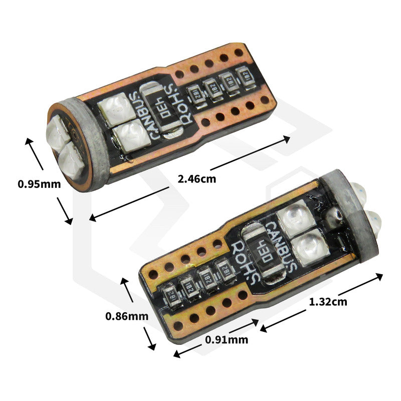 Par De Focos Pellizco 6 Led Burbuja Canbus Super Potente 12v