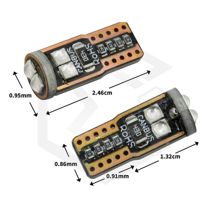 Par De Focos Pellizco 6 Led Burbuja Canbus Super Potente 12v