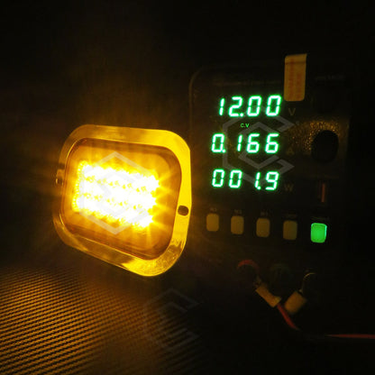 Par Plafón Calavera Rectangular 18led Bicel Cromo Gel 12-24v
