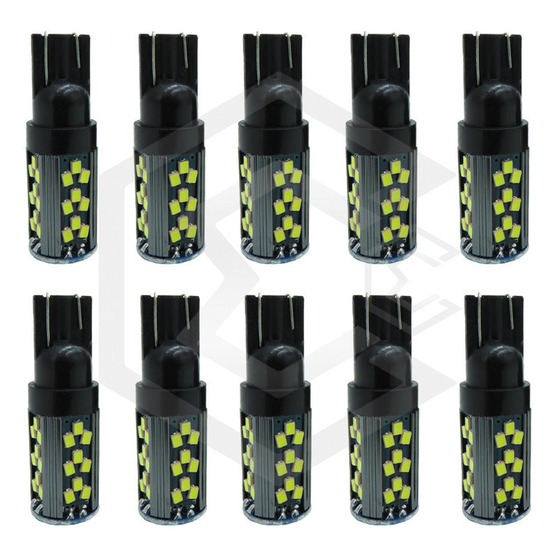 Kit 10 Focos Pellizco T10 Canbus 45 Led Super Potente 12a24v