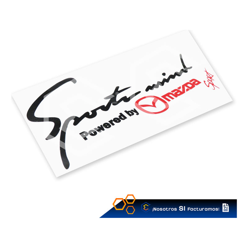 Calcomanía Sport Mind Mazda Sticker Vinil Auto Moto 25x10cm
