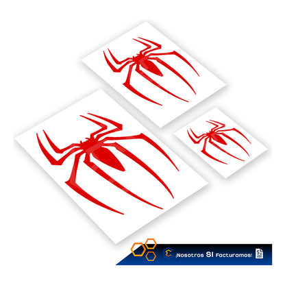 10 Calcomanía Spiderman Araña Sticker Vinil Auto Moto 3 Pzas