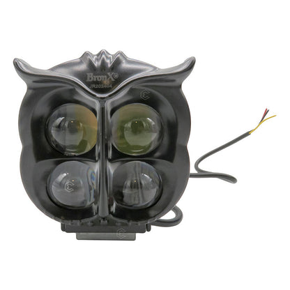 2 Faros 36 Leds Cuadrado Buho 4 Lupas Blanco-ambar 12-24v
